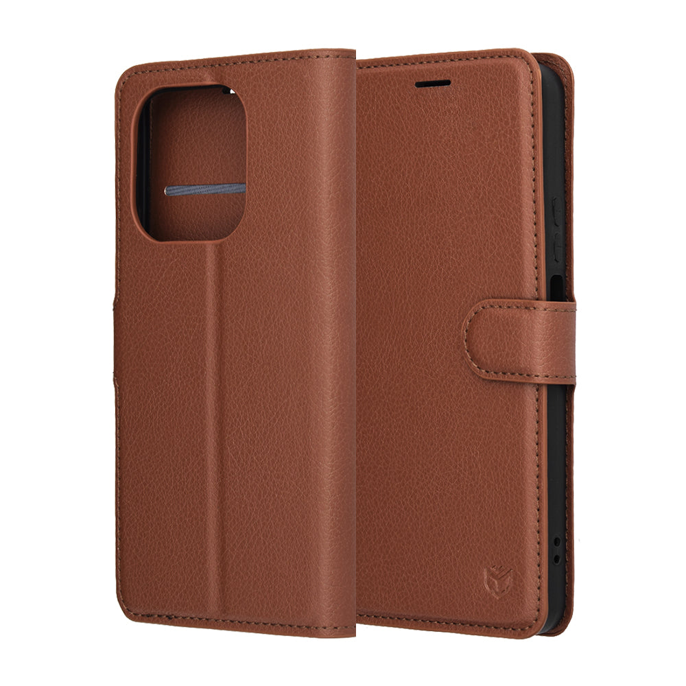 Fodral för Honor 400 Smart 4G / X7d 4G / 400 Smart 5G, Techsuit, Leather Folio, Brun