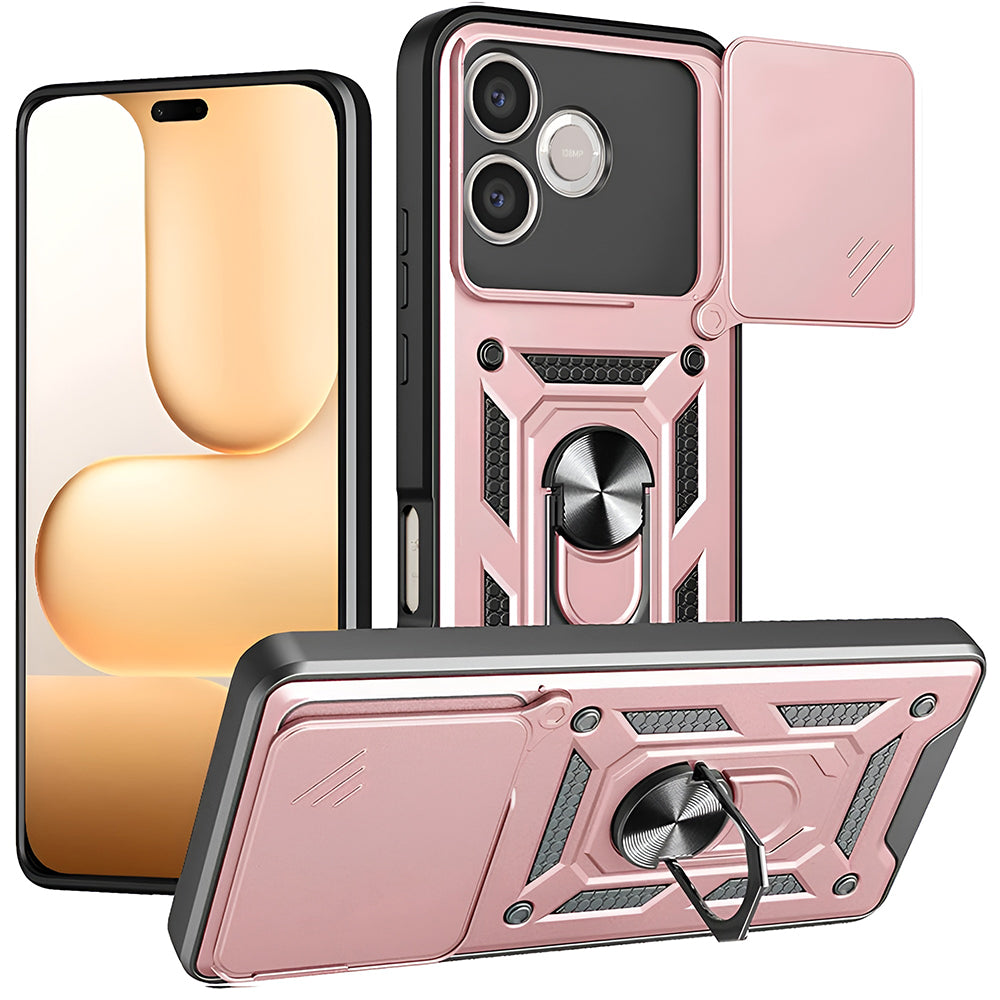 Skyddsfodral för Honor 600 Lite, Techsuit, CamShield, Roséguld