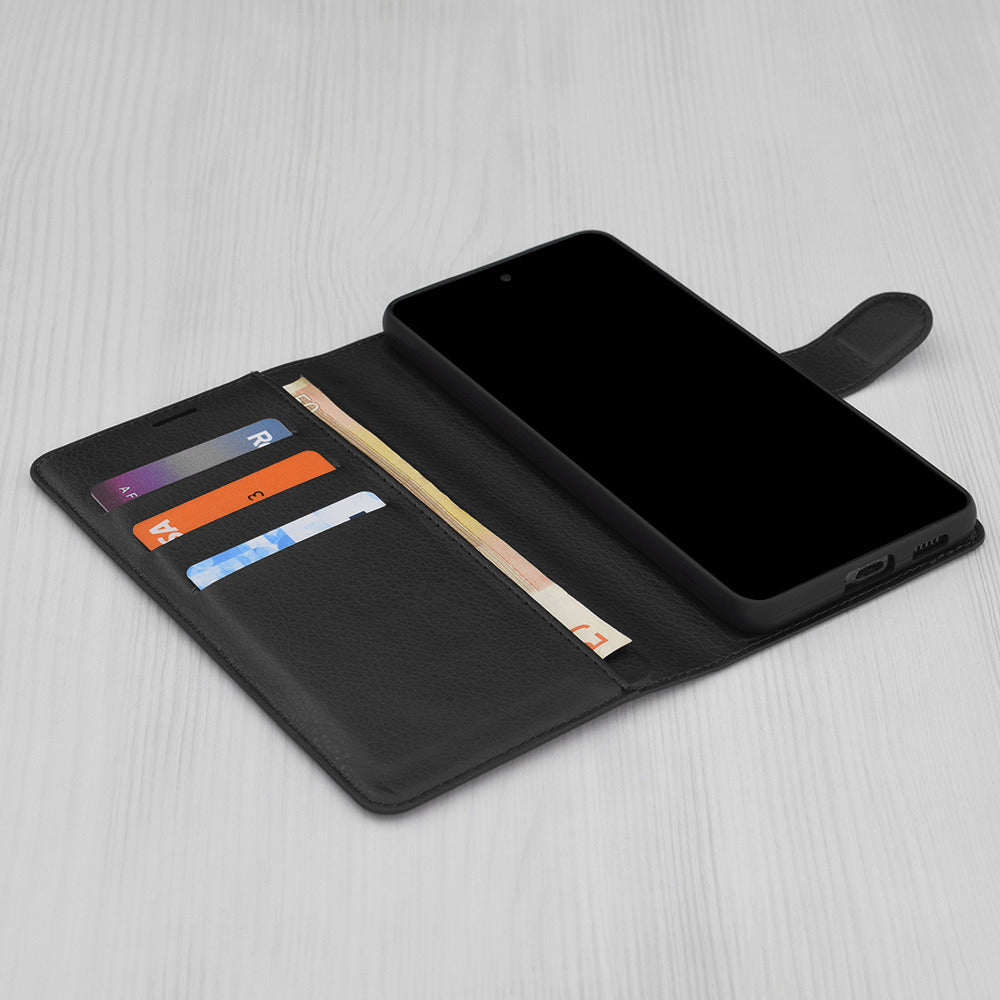 Fodral för Honor 600 Lite, Techsuit, Leather Folio, Svart