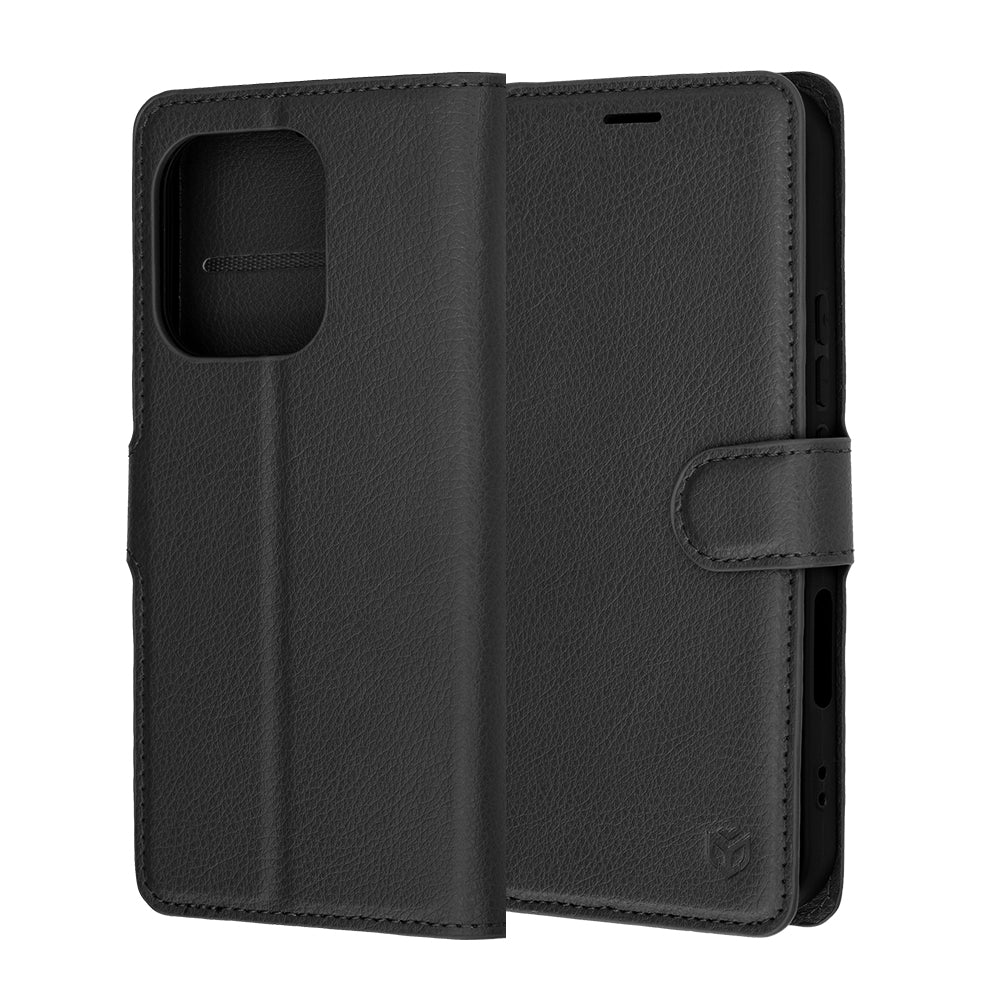 Fodral för Honor 600 Lite, Techsuit, Leather Folio, Svart