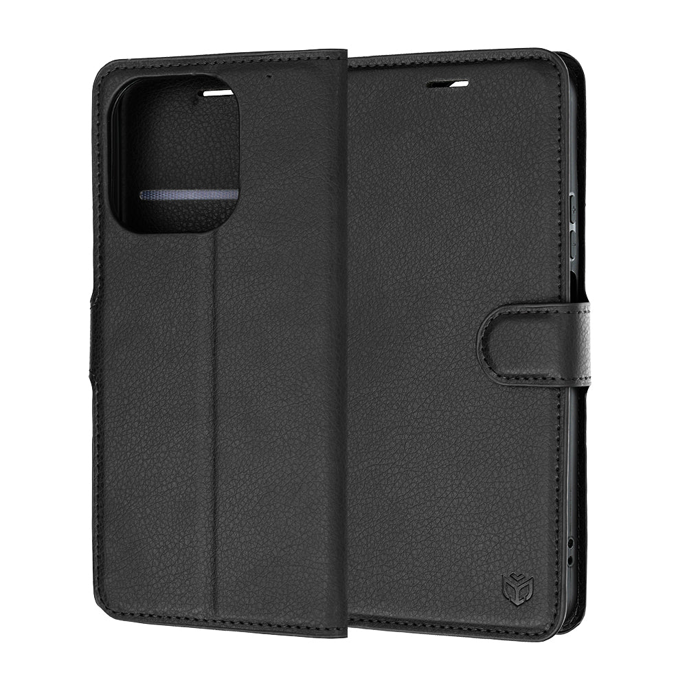 Fodral för Honor 600 Smart, Techsuit, Leather Folio, Svart