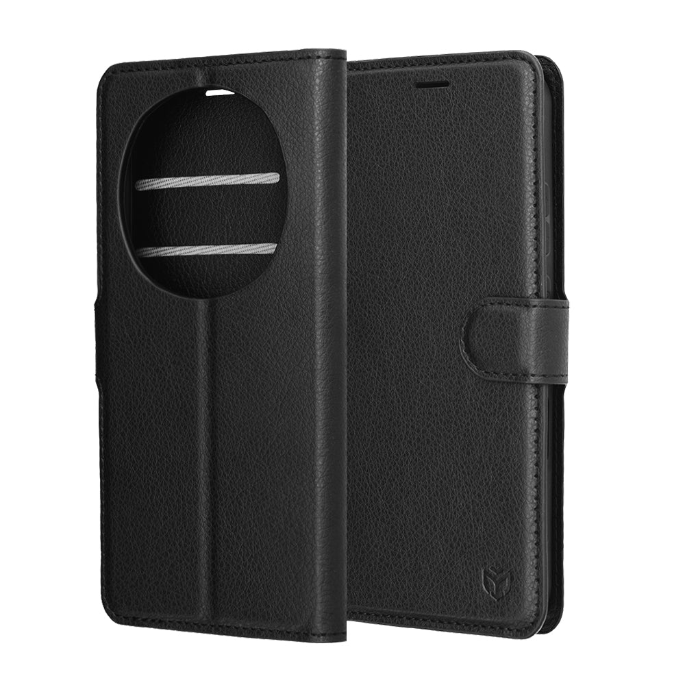 Fodral för Honor Magic8 Pro, Techsuit, Leather Folio, Svart