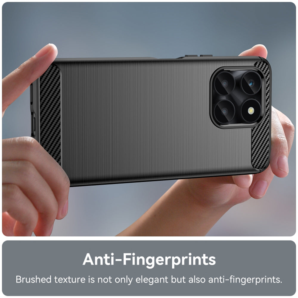 Fodral för Honor X6a, Techsuit, Kolfiber, Svart