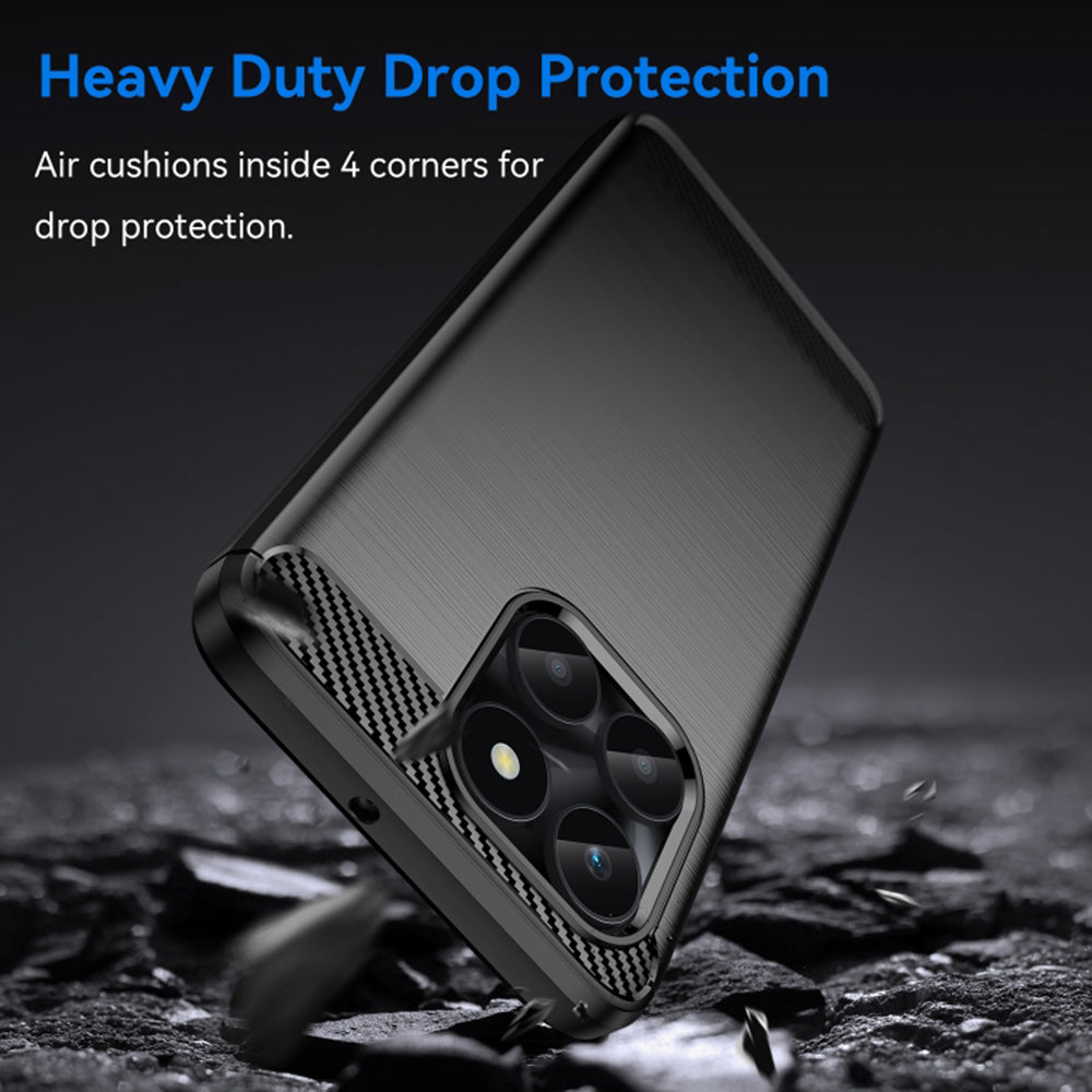 Fodral för Honor X6a, Techsuit, Kolfiber, Svart