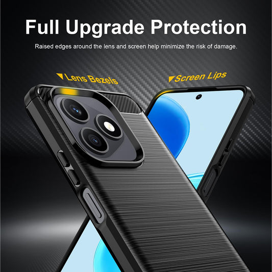 Fodral för Honor X8d, Techsuit, Kolfiber, Svart