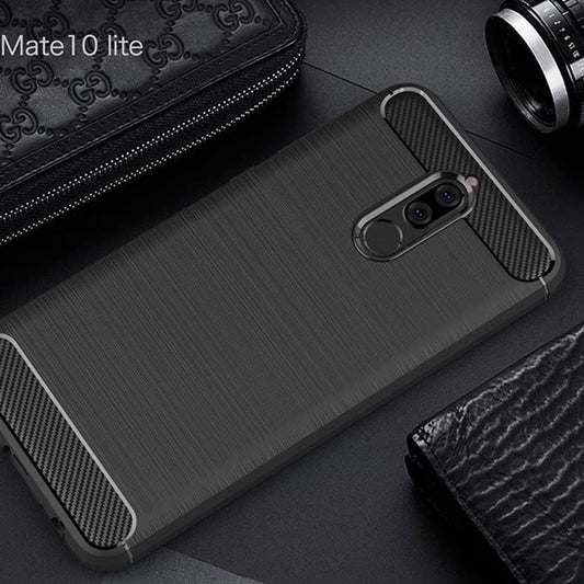 Fodral för Huawei Mate 10 Lite, Techsuit, Kolfiber, Svart