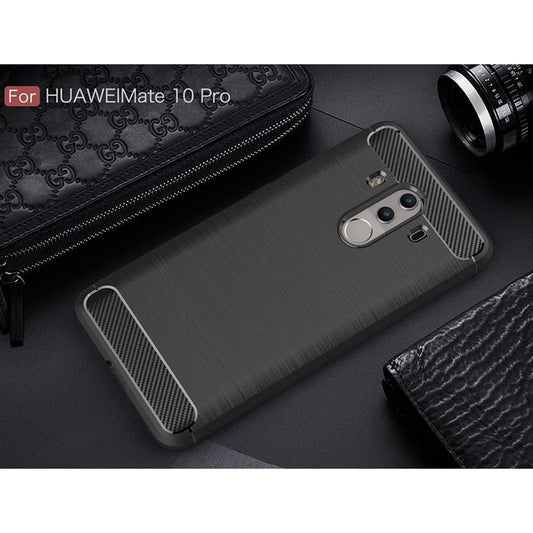 Fodral för Huawei Mate 10 Pro, Techsuit, Kolfiber, Svart