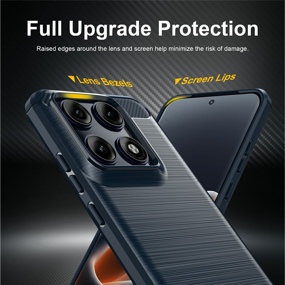 Fodral för Motorola Edge 70 Pro, Techsuit, Kolfiber, Blå