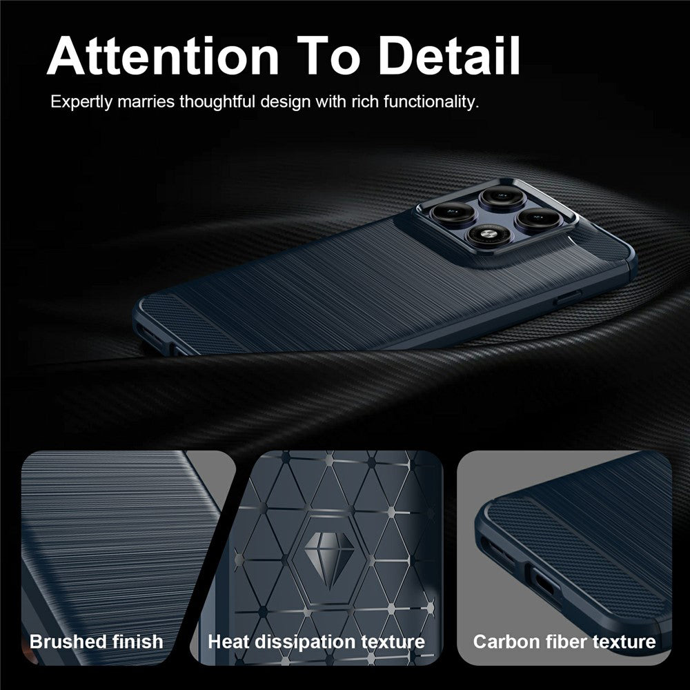 Fodral för Motorola Edge 70 Pro, Techsuit, Kolfiber, Blå