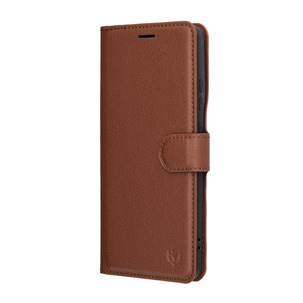 Fodral för Motorola Edge 70, Techsuit, Leather Folio, Brun