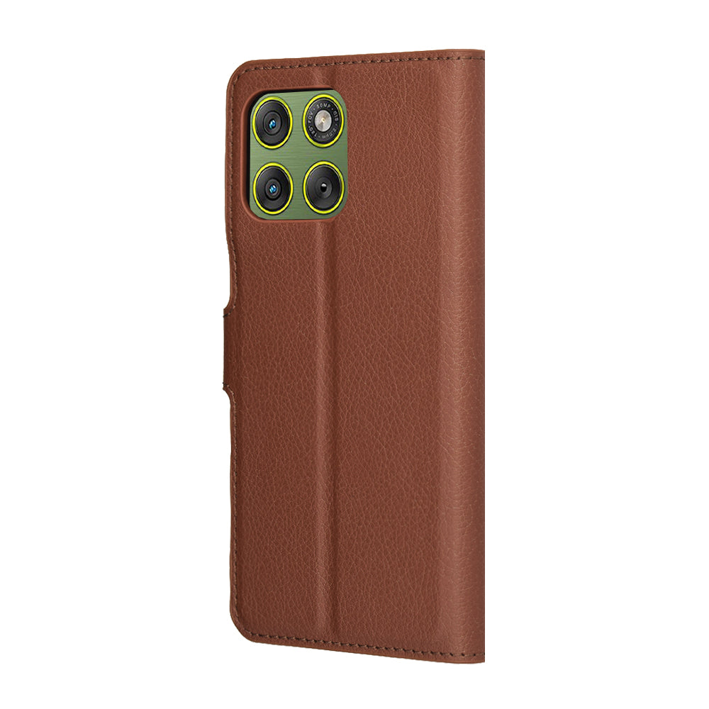 Fodral för Motorola Edge 70, Techsuit, Leather Folio, Brun