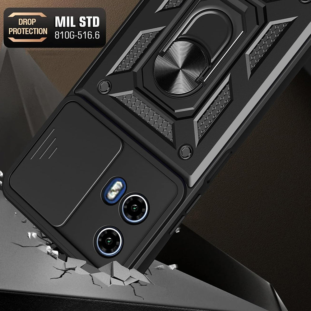 Fodral för Motorola Moto G15 / G15 Power, Techsuit, CamShield, Svart
