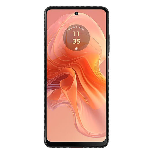 Fodral för Motorola Moto G04s / E14 / G04 / G24, Techsuit, Carbonite FiberShell, Svart