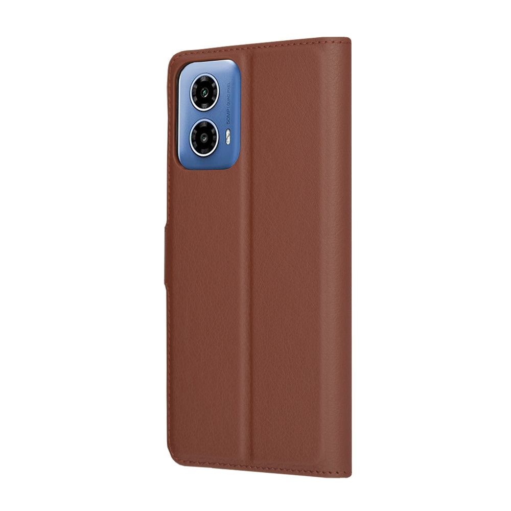 Fodral för Motorola Moto G45 / G34, Techsuit, Leather Folio, Brun