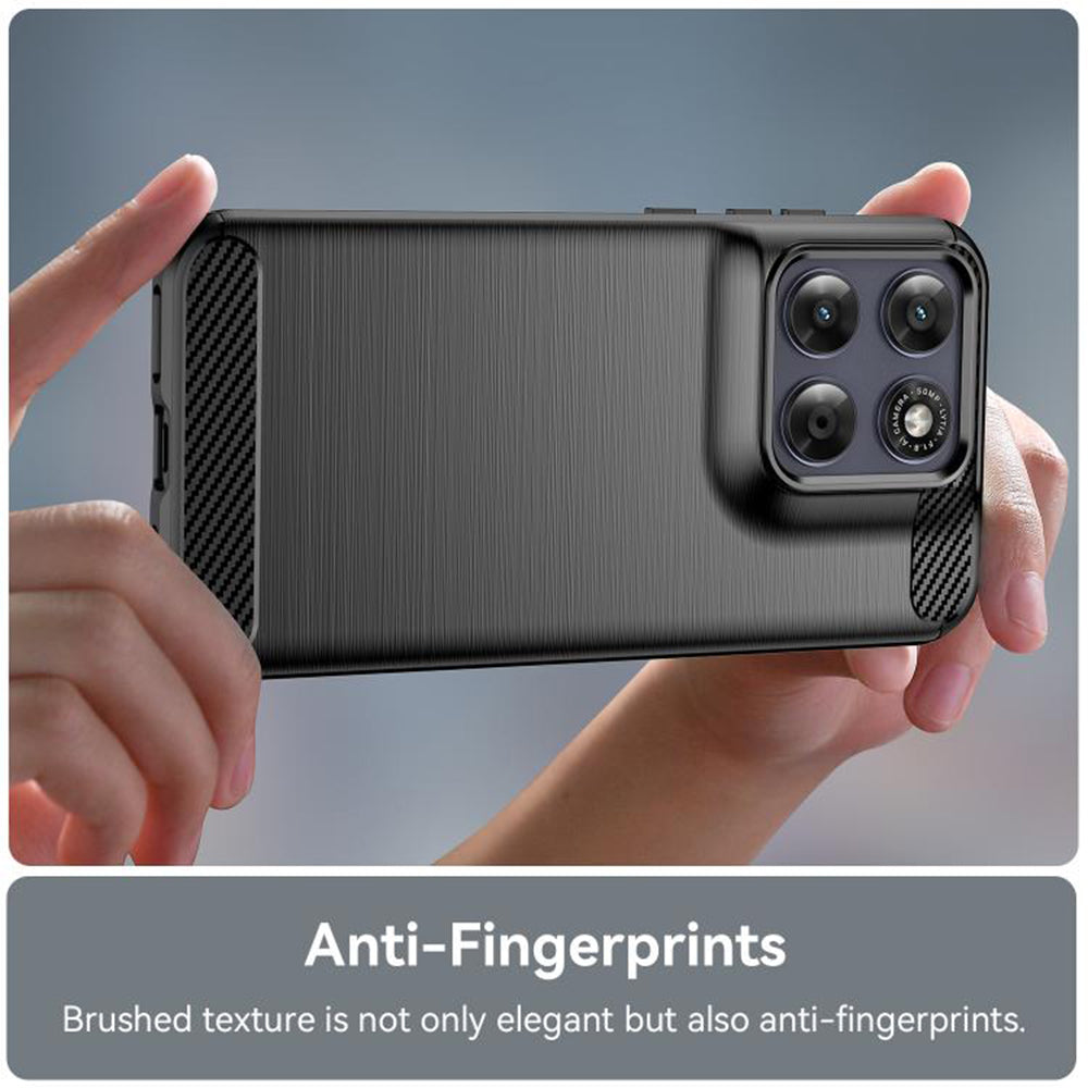 Skyddsfodral för Motorola Moto G77 / G67, Techsuit, Kolfiber, Svart