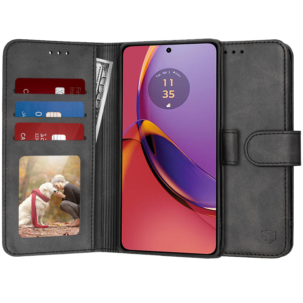 Fodral för Motorola Moto G84, Techsuit, Diary Book, Svart