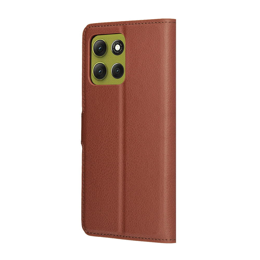 Fodral för Motorola Moto G86, Techsuit, Leather Folio, Brun