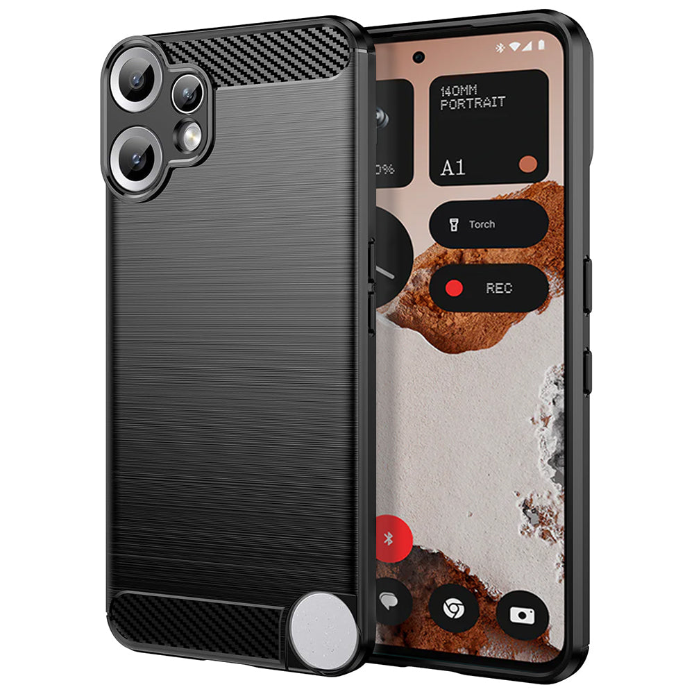 Fodral för Nothing CMF Phone 2 Pro, Techsuit, Kolfiber, Svart