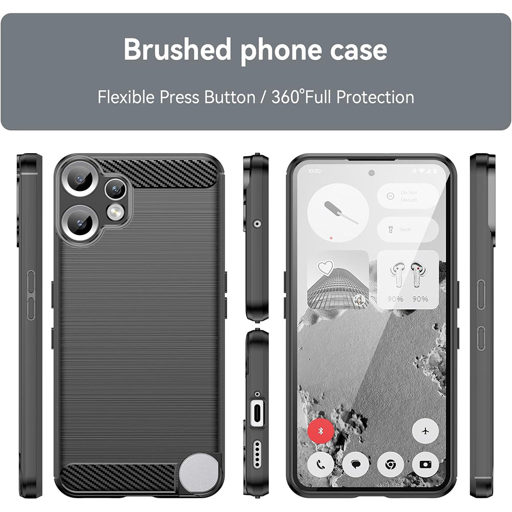 Fodral för Nothing CMF Phone 2 Pro, Techsuit, Kolfiber, Svart