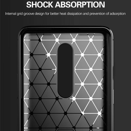 Fodral för OnePlus 8, Techsuit, Kolfiber, Svart