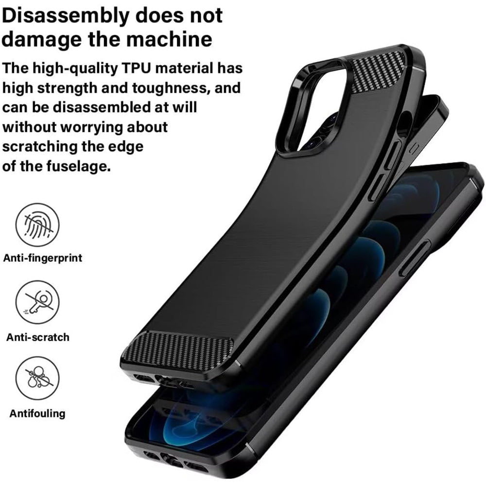 Fodral för Oppo A6k 4G / A6x 4G / A6x / A6 4G, Techsuit, Kolfiber, Blå