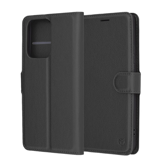 Fodral för Oppo Reno13 FS 5G / Reno13 F 4G / Reno13 F, Techsuit, Läderfolio, Svart