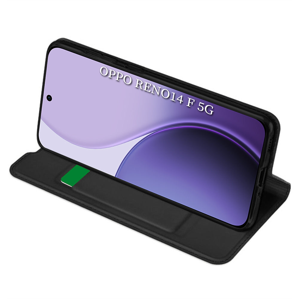Fodral för Oppo Reno14 FS 5G / Reno14 F, Techsuit, Magskin Book, Svart
