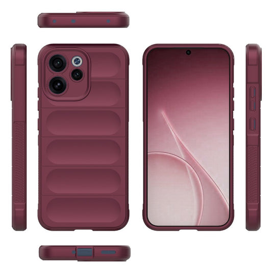 Fodral för Oppo Reno15 FS / Reno15 F, Techsuit, Magic Shield, Vinröd