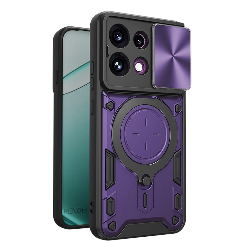 Fodral för Oppo Reno16 F / Reno16 FS, Techsuit, CamGuard Pro, Lila