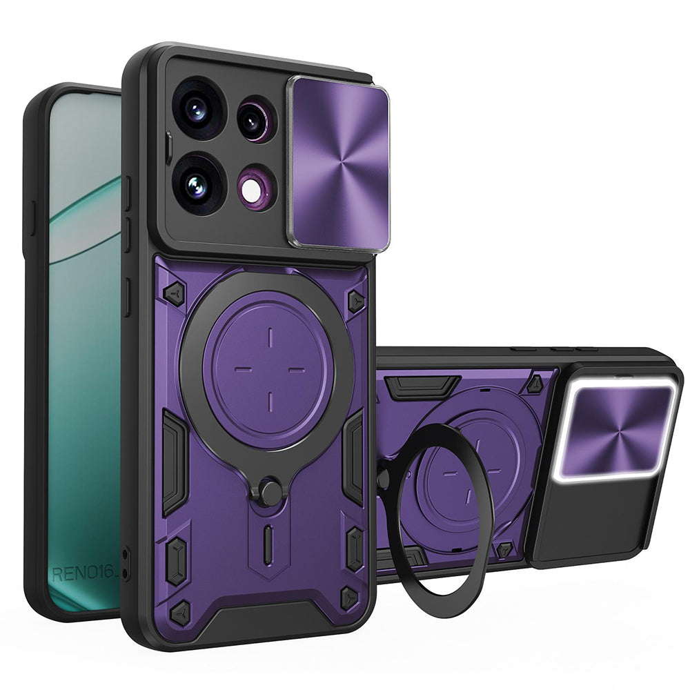 Fodral för Oppo Reno16 F / Reno16 FS, Techsuit, CamGuard Pro, Lila