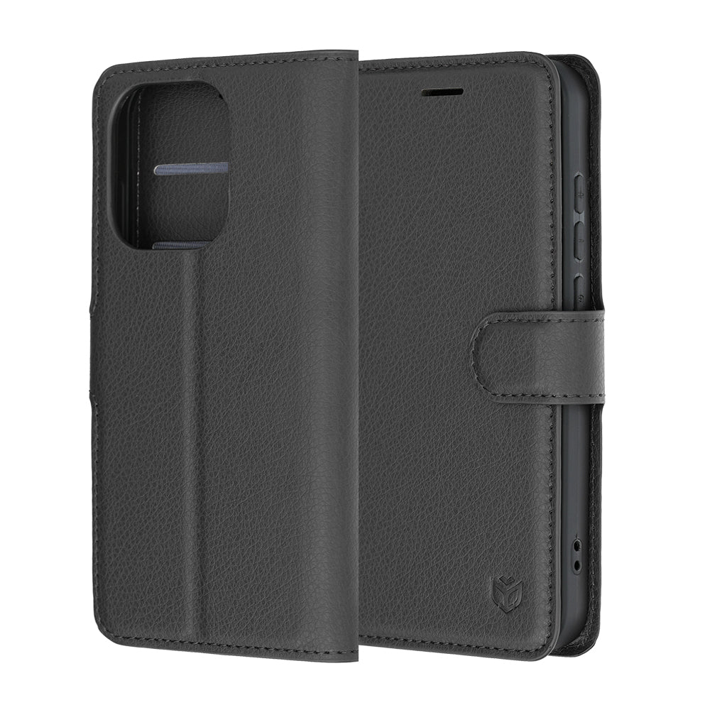 Case for Oppo Reno16 / Reno16 Pro, Techsuit, Leather Folio, Black