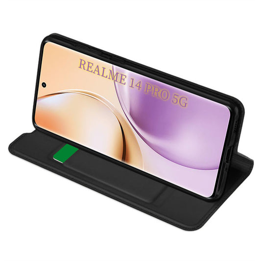 Fodral för Realme 14 Pro, Techsuit, Magskin Book, Svart