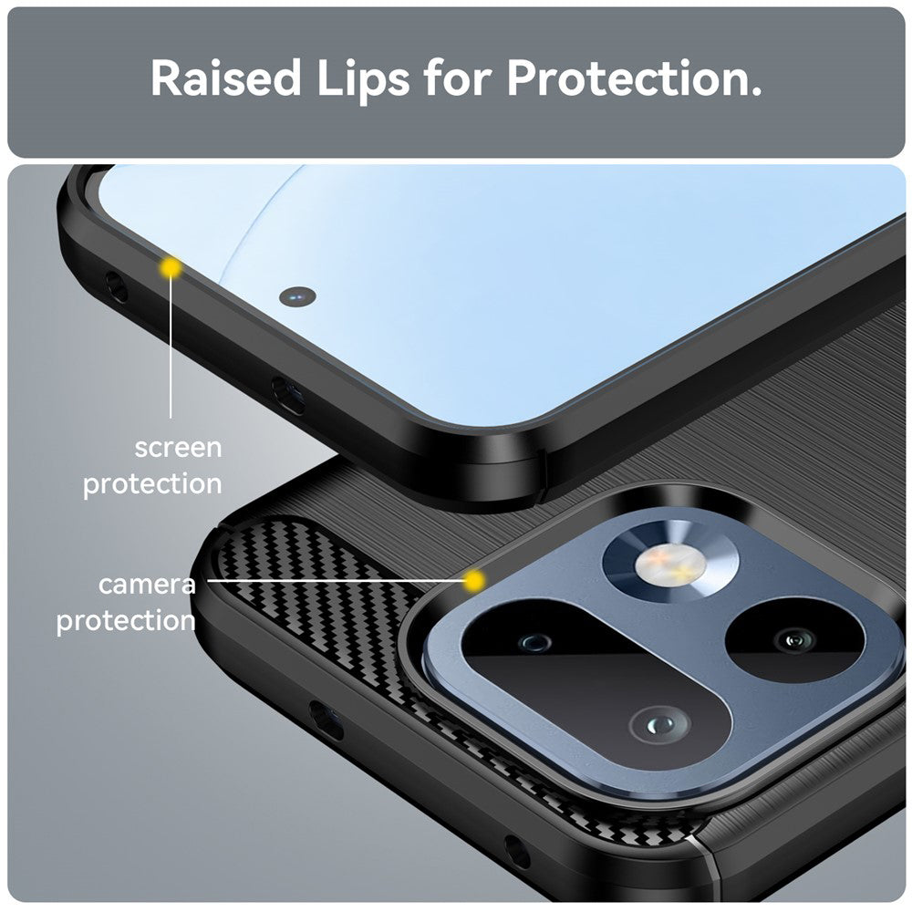 Skyddsfodral för Realme 16 Pro, Techsuit, Kolfiber, Svart