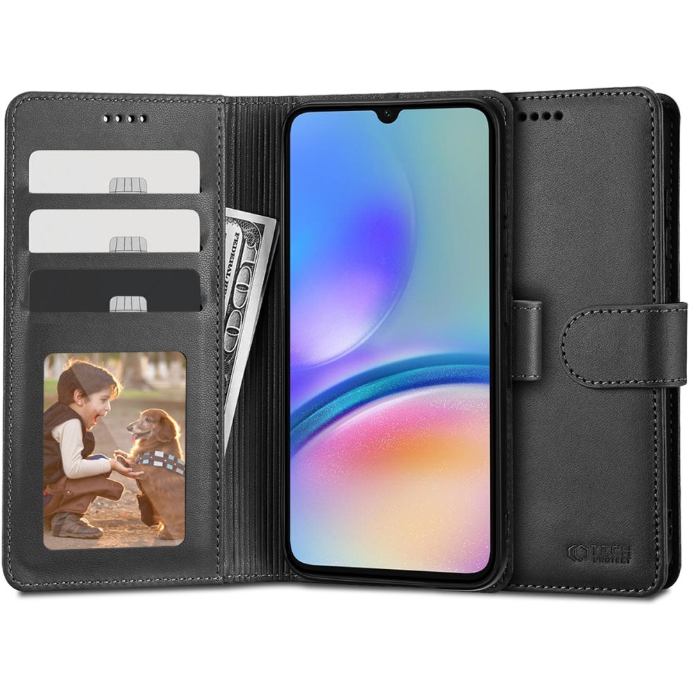 Fodral till Samsung Galaxy A15 5G A156 / A155, Tech-Protect, plånbok, svart