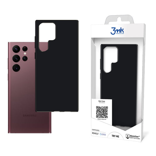 Fodral till Samsung Galaxy S22 Ultra 5G S908, 3MK, Matt, Svart