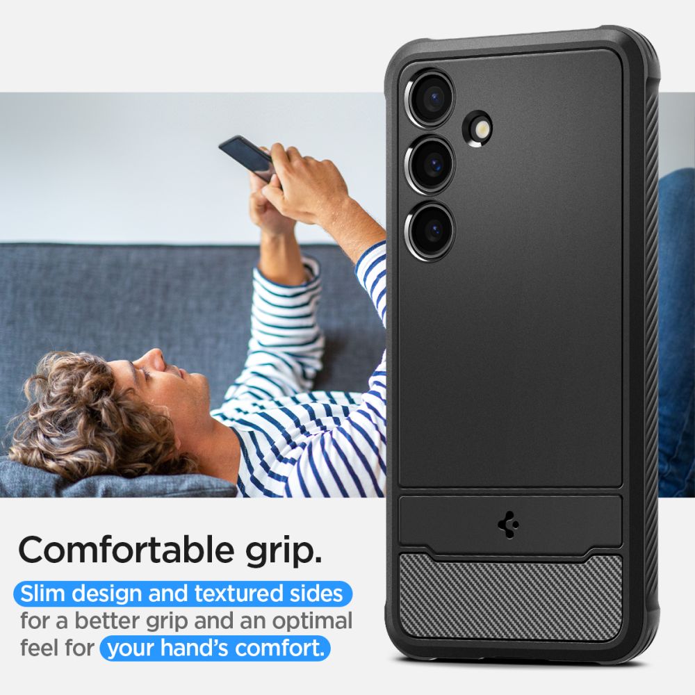 Fodral till Samsung Galaxy S24 S921, Spigen, Rugged Armour, Svart ACS07346