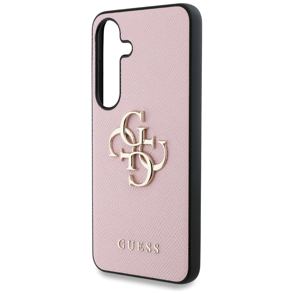 Fodral för Samsung Galaxy S25+ S936, Guess, 4G Grained Big and Classic Logo, Rosa, Återsigillat