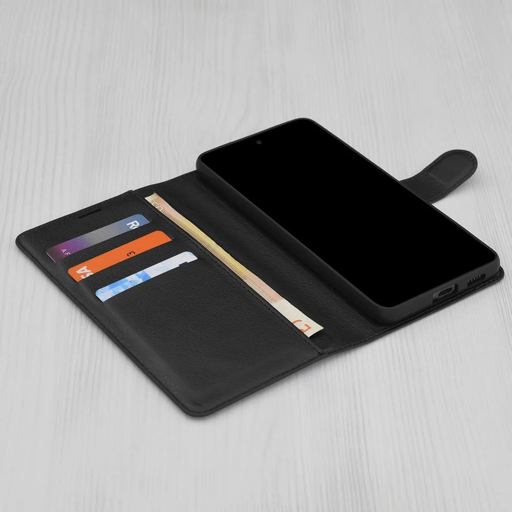 Fodral för Samsung Galaxy A56 A566, Techsuit, Leather Folio, Svart