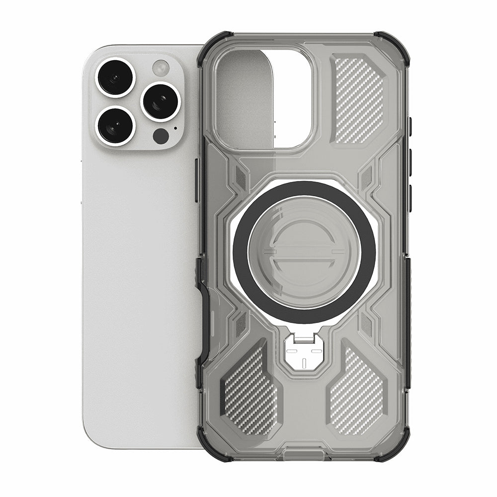 Skyddsfodral för Samsung Galaxy A16 5G A166 / A16 4G A165, Techsuit, Carbon Shield Pro, Rökfärgad