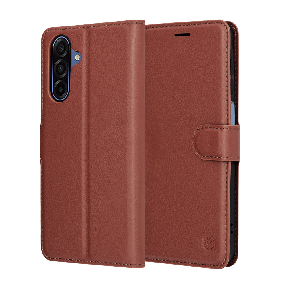 Fodral för Samsung Galaxy A17 4G / A17 5G, Techsuit, Leather Folio, Brun