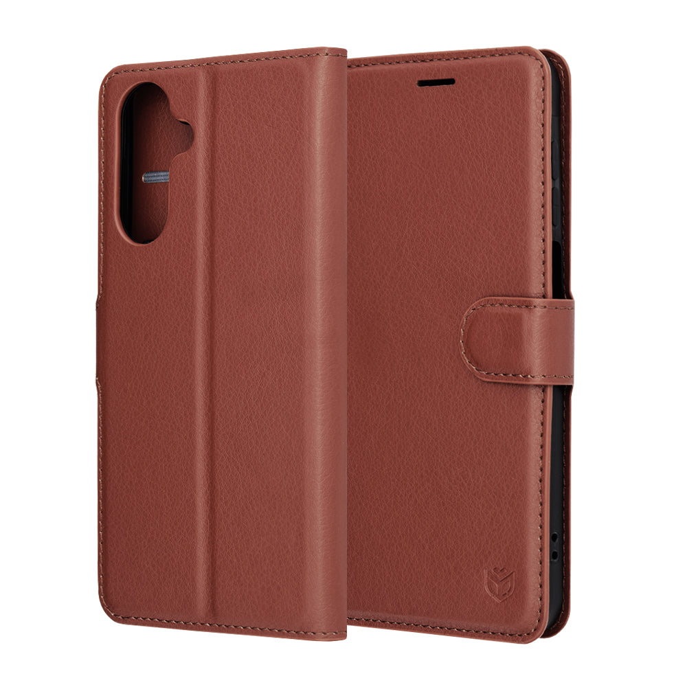 Fodral för Samsung Galaxy A17 4G / A17 5G, Techsuit, Leather Folio, Brun