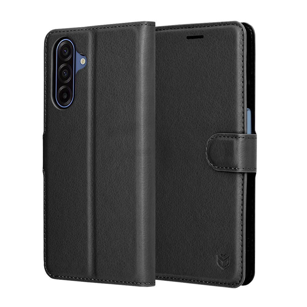 Case for Samsung Galaxy A17 4G / A17 5G, Techsuit, Leather Folio, Black