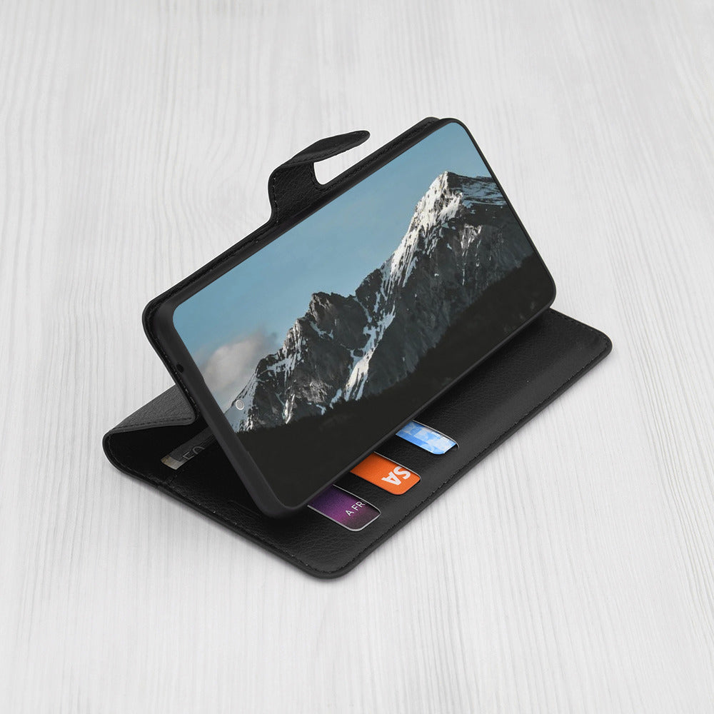 Case for Samsung Galaxy A17 4G / A17 5G, Techsuit, Leather Folio, Black