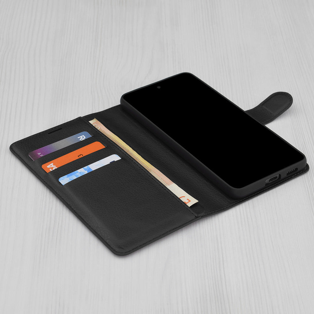 Case for Samsung Galaxy A17 4G / A17 5G, Techsuit, Leather Folio, Black