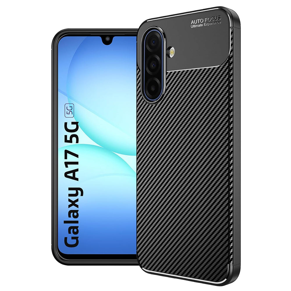 Fodral för Samsung Galaxy A17 5G A176, Techsuit, CarbonFiber, Svart