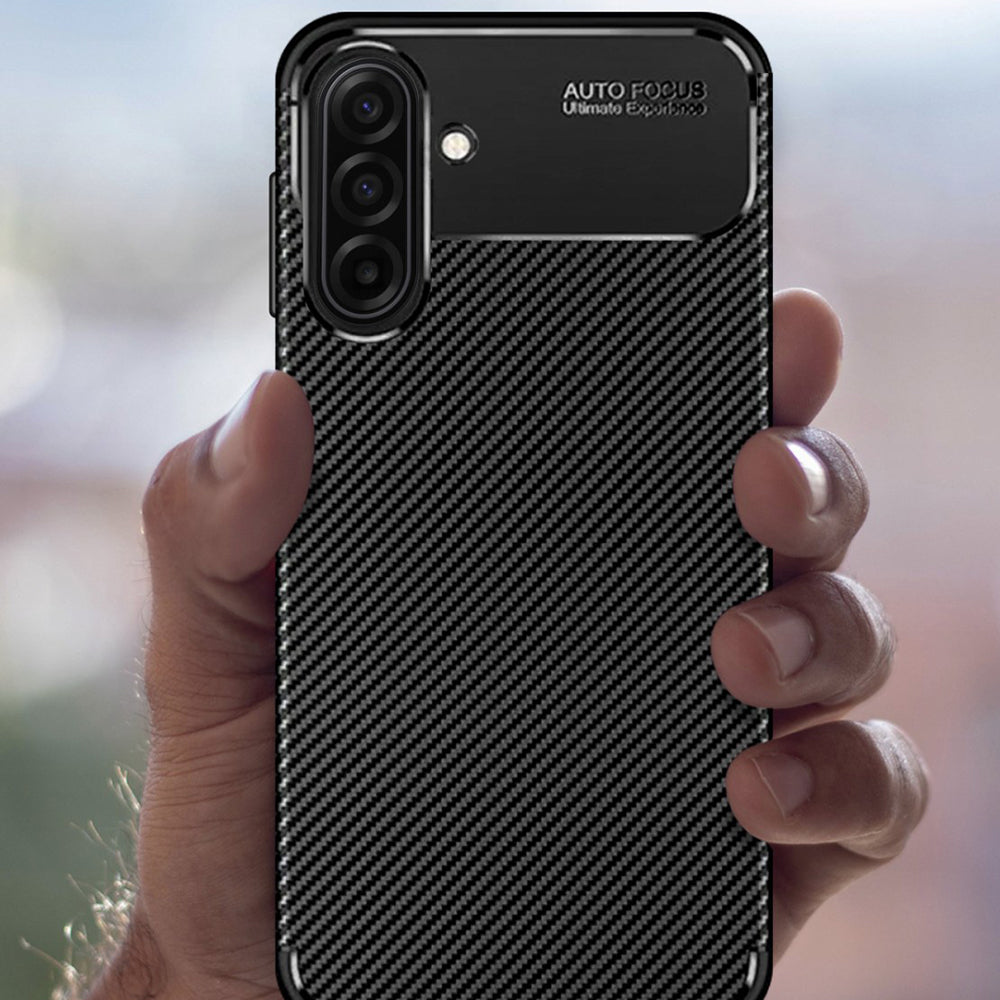 Fodral för Samsung Galaxy A17 5G A176, Techsuit, CarbonFiber, Svart