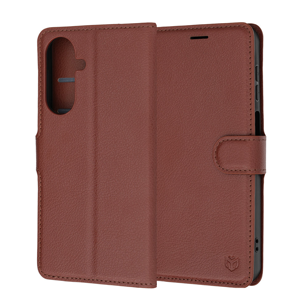 Fodral för Samsung Galaxy A27 5G, Techsuit, Leather Folio, Brun