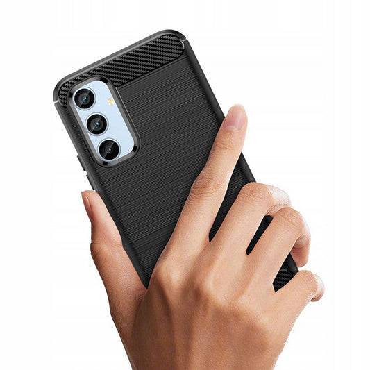 Fodral för Samsung Galaxy A34 A346, Techsuit, Kolfiber, Svart