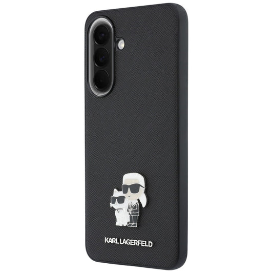 Fodral för Samsung Galaxy A37 5G, Karl Lagerfeld, Saffiano Karl & Choupette Metal, Svart