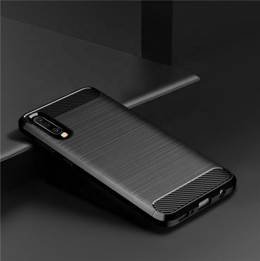 Fodral för Samsung Galaxy A50s A507 / A30s A307 / A50 A505, Techsuit, Kolfiber, Svart